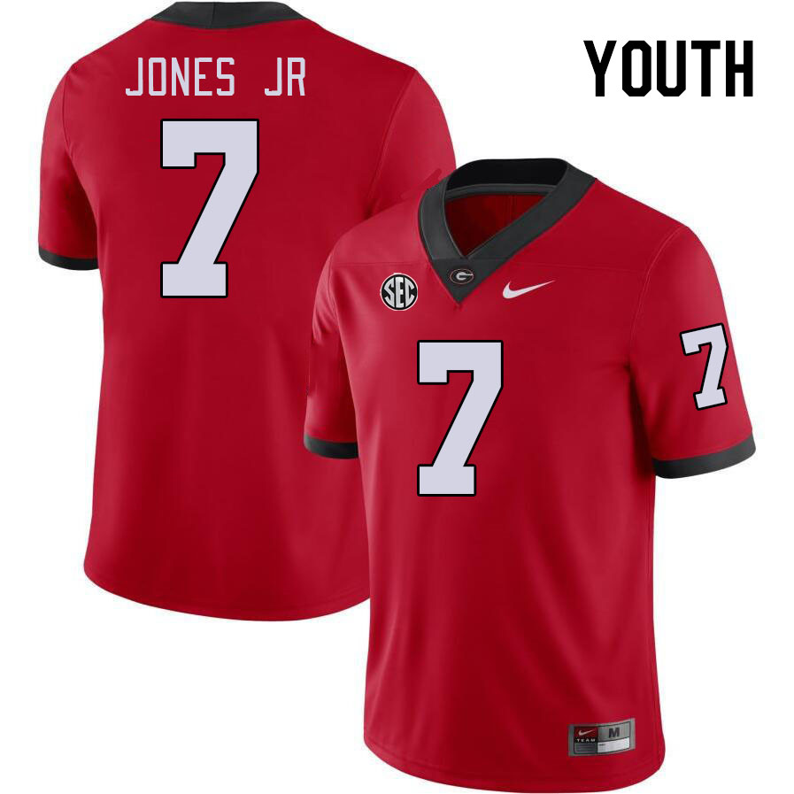 Georgia Bulldogs Youth Marvin Jones Jr #7 Red Stitched College UGA Football Jersey 23SU014LN